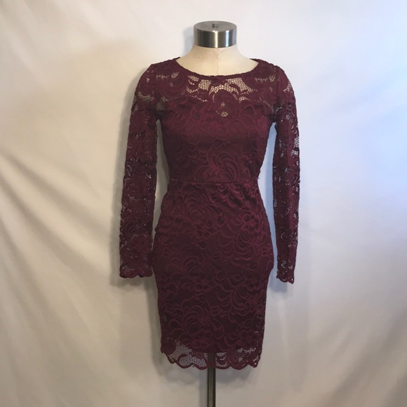 Maroon Ambiance lace dress - Picture 1 of 8